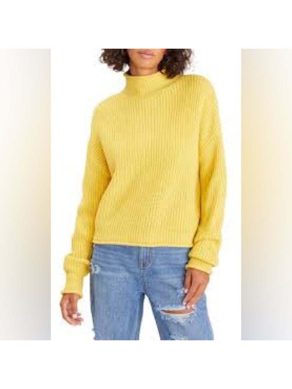 Sanctuary Mock Turtleneck Yellow Sweater Sz 1X